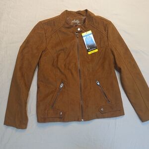 Sebby Collection Women's Brown Faux Suede Jacket